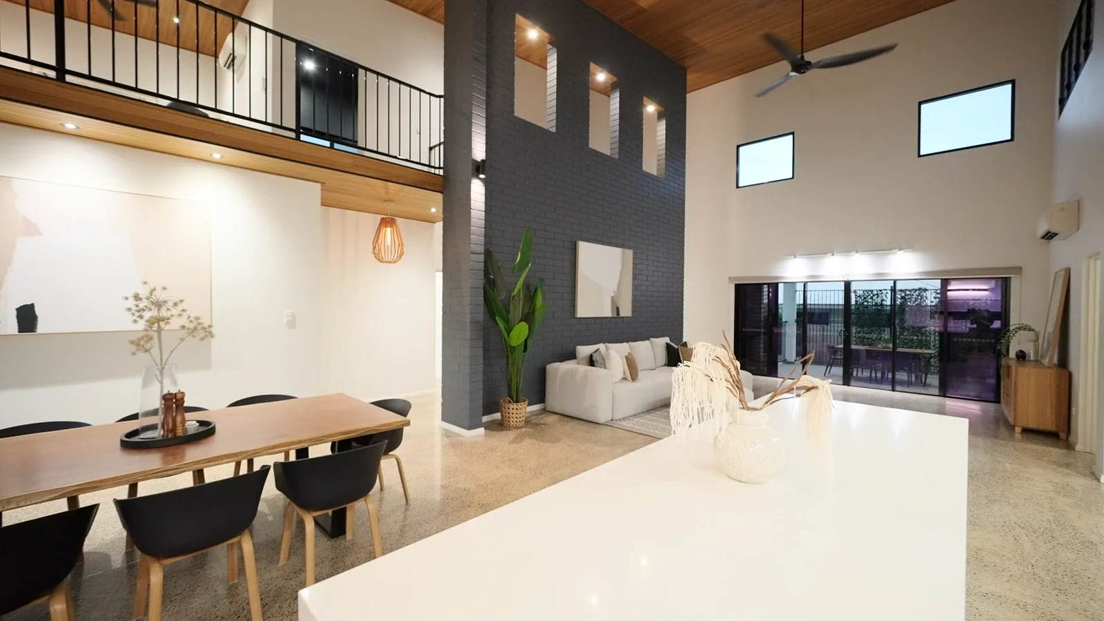 Slow views through bright, modern home interiors (illustrative, not an actual listing)